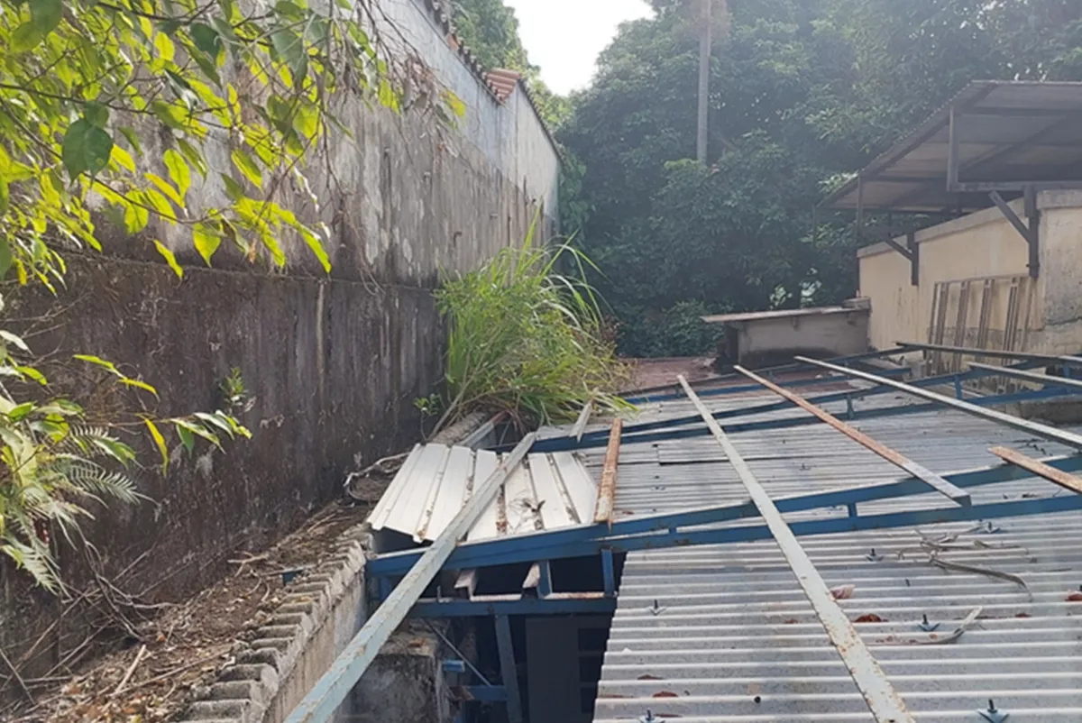 A train track with a boat on it.