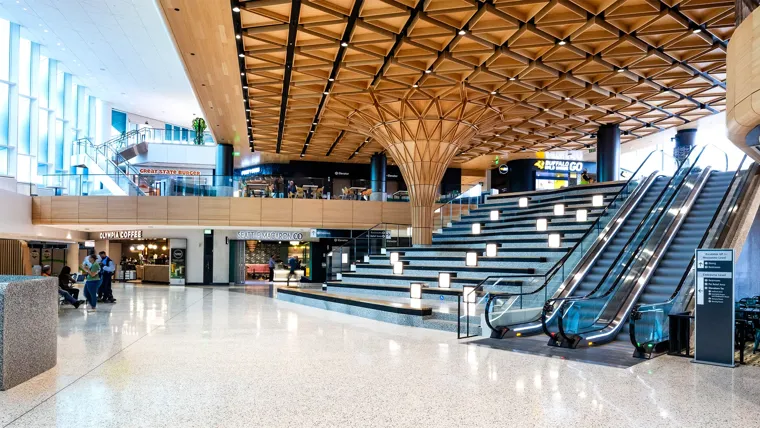 A large building with stairs.