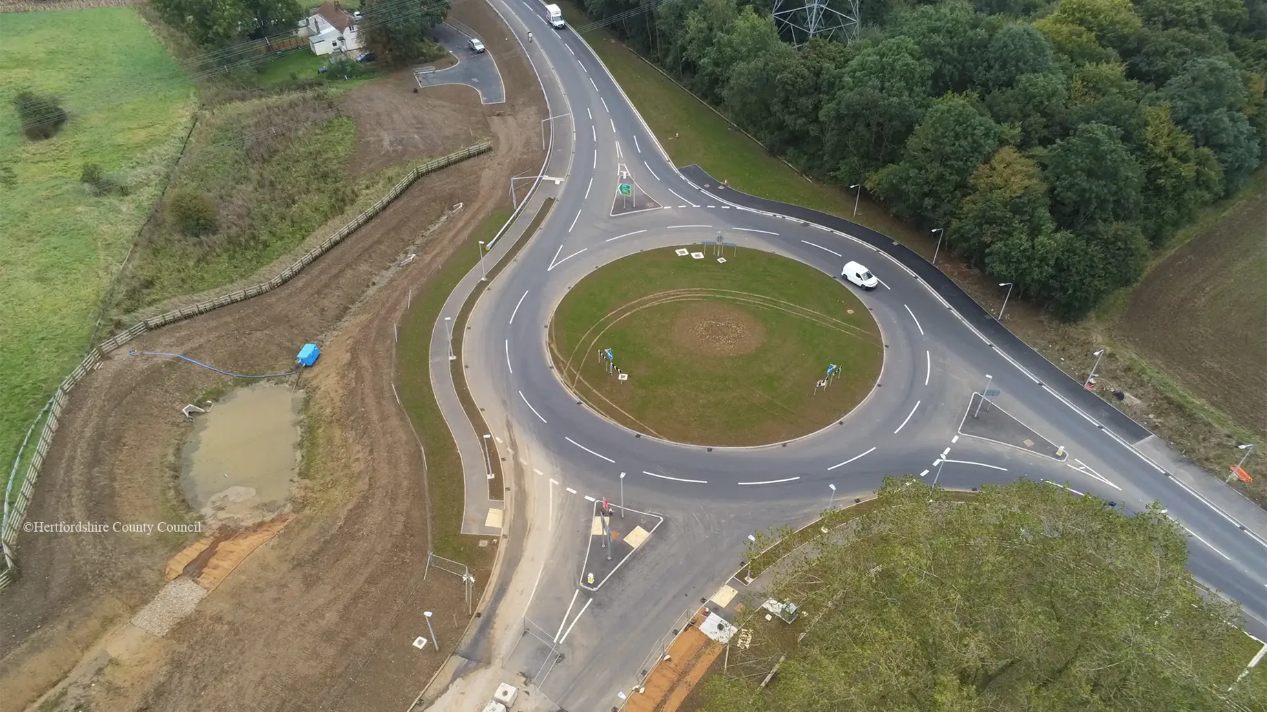 A roundabout in a park.