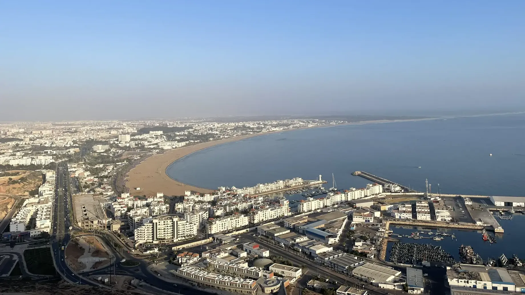 A city next to a body of water.