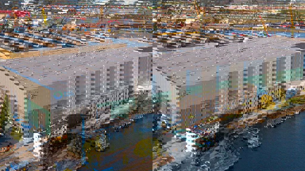 Offshore wind turbine factory on Ostrów Island