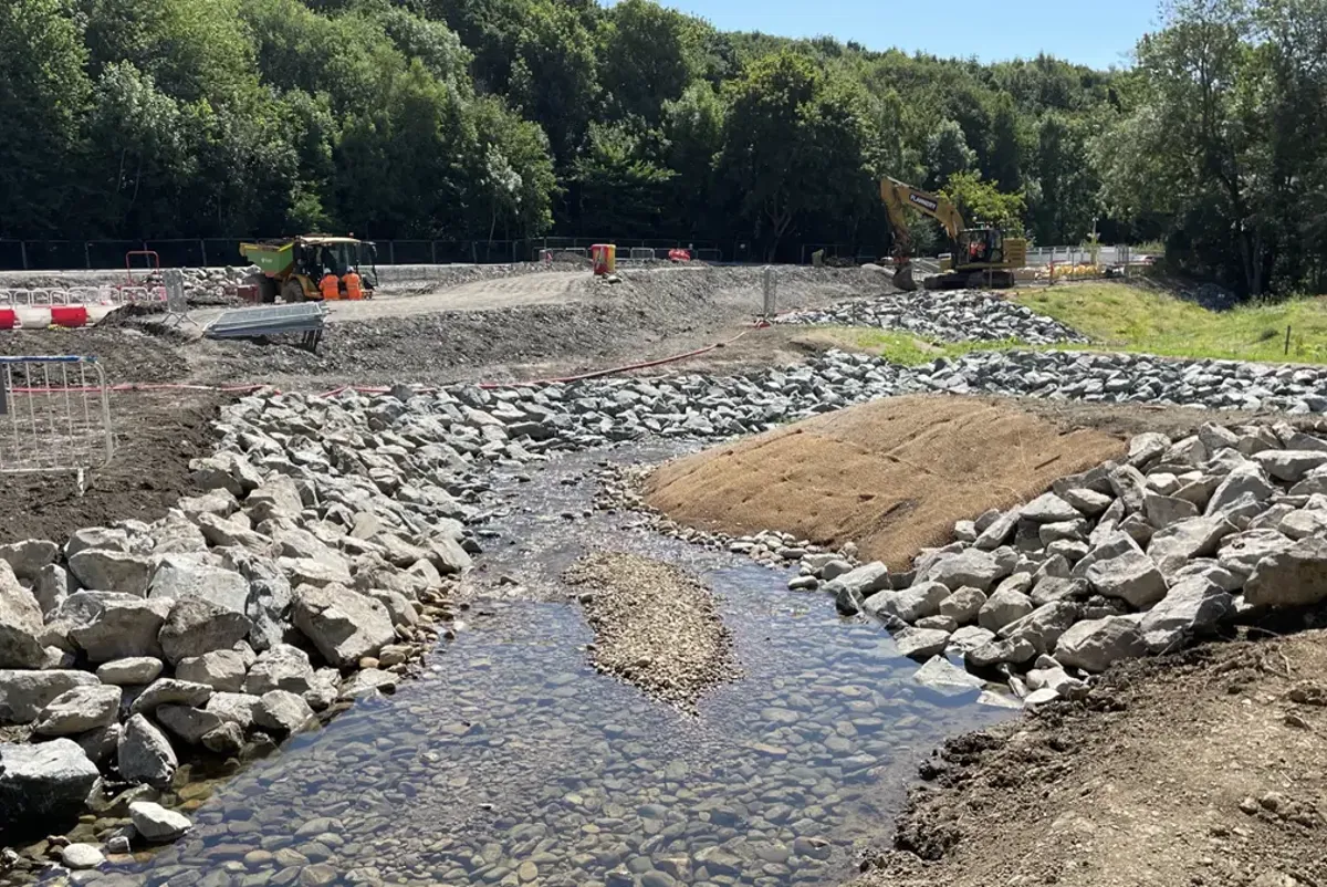 A large pile of rocks.