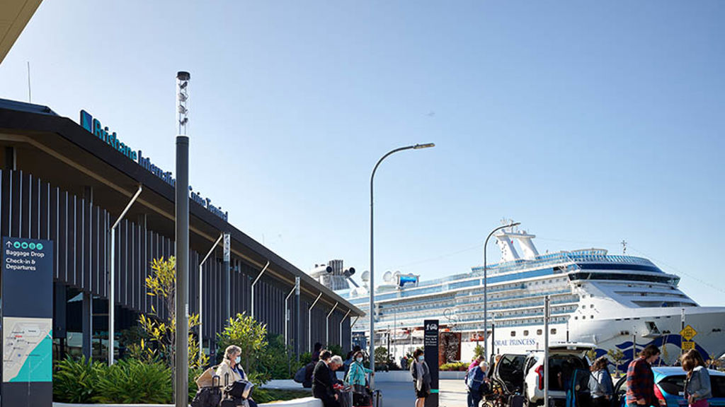 Passengers waiting at Brisbane International Cruise Terminal