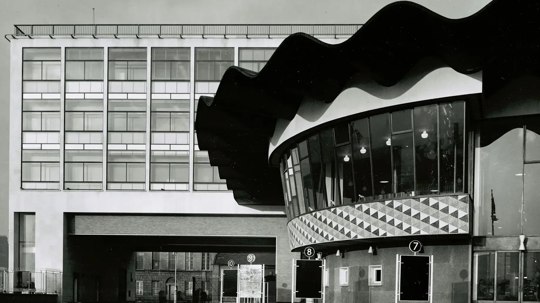 Busáras building with wavy roof canopy