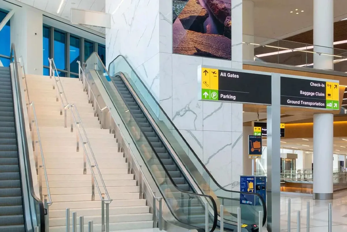 Wayfinding signage inside Terminal C