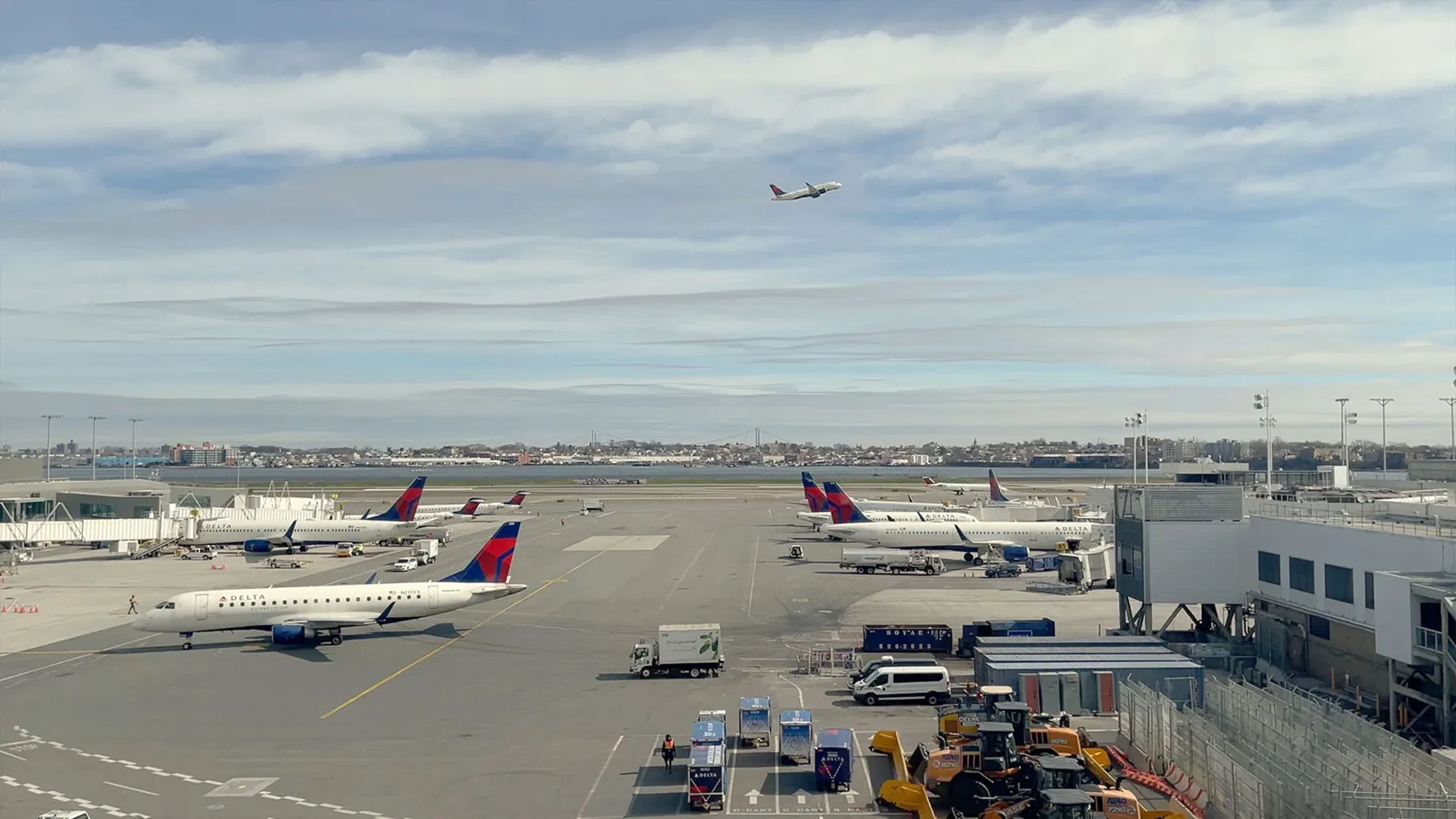 Airplanes on the runway.