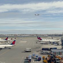 Airplanes on the runway.