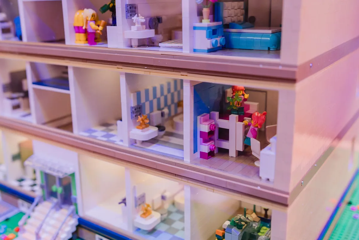 A shelf with toys on it.