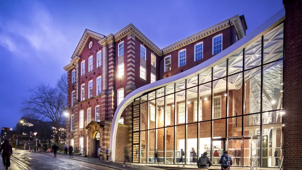 A building with many windows.