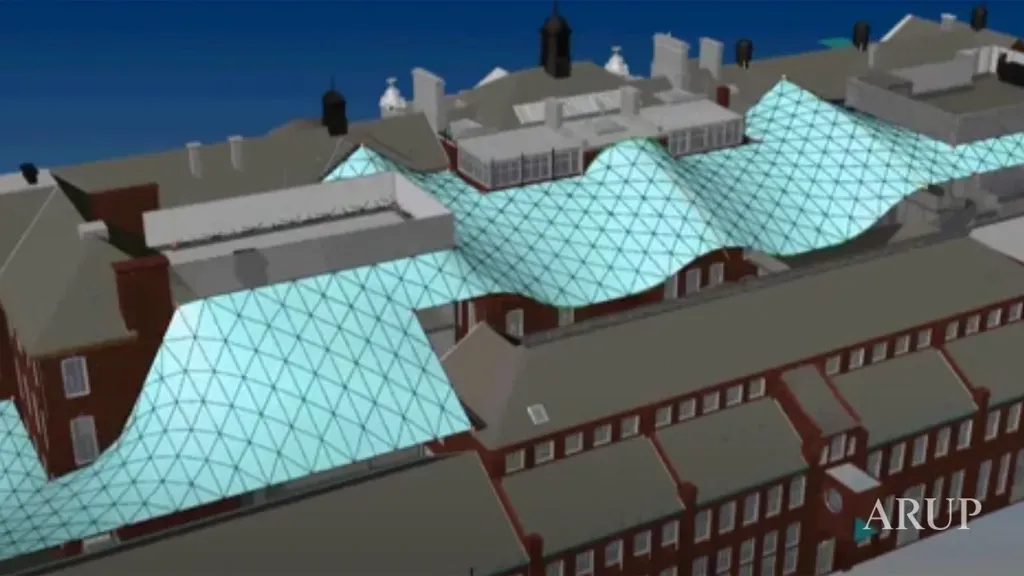 A building with glass windows.