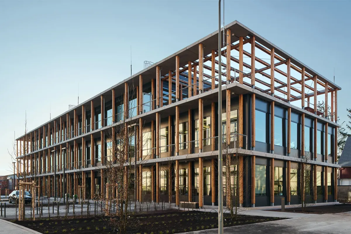 A building with many windows.