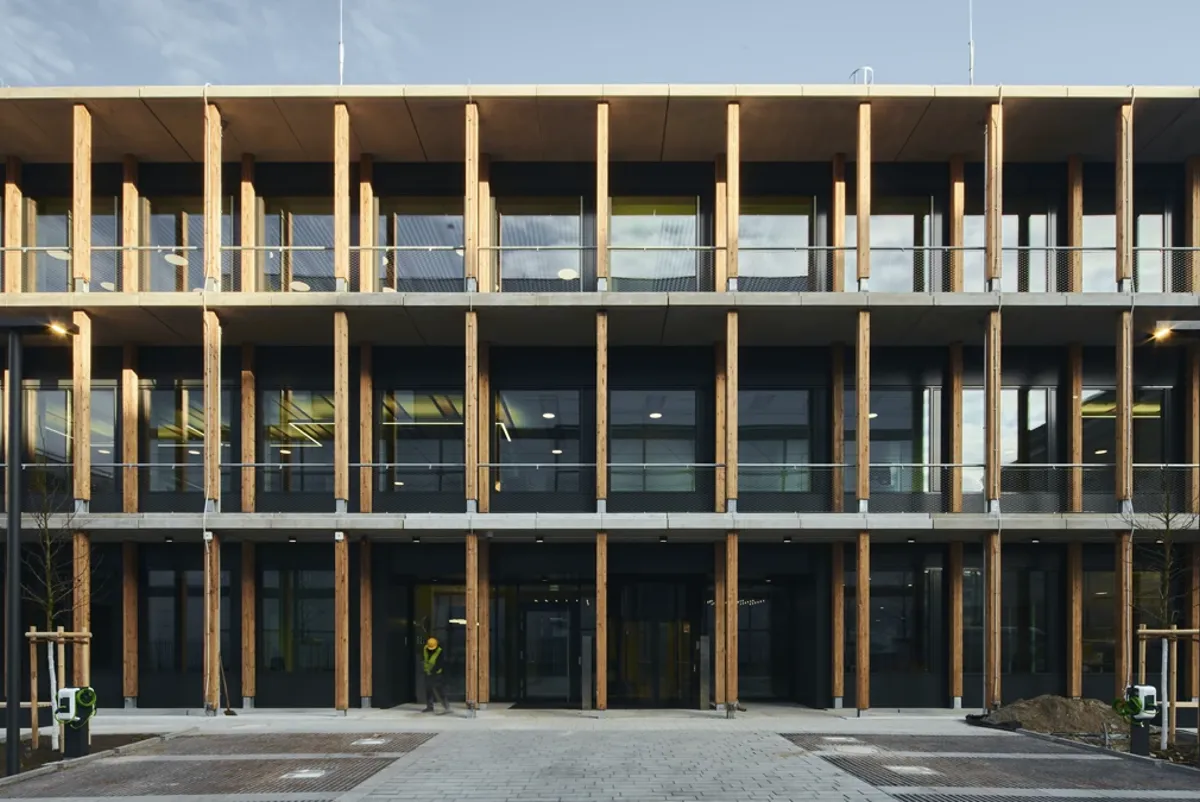 A building with many windows.