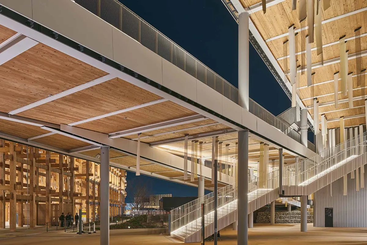 A building with a staircase.