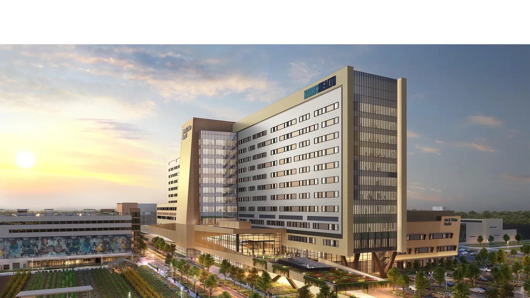 Exterior of Harris Health John M. O’Quinn Hospital