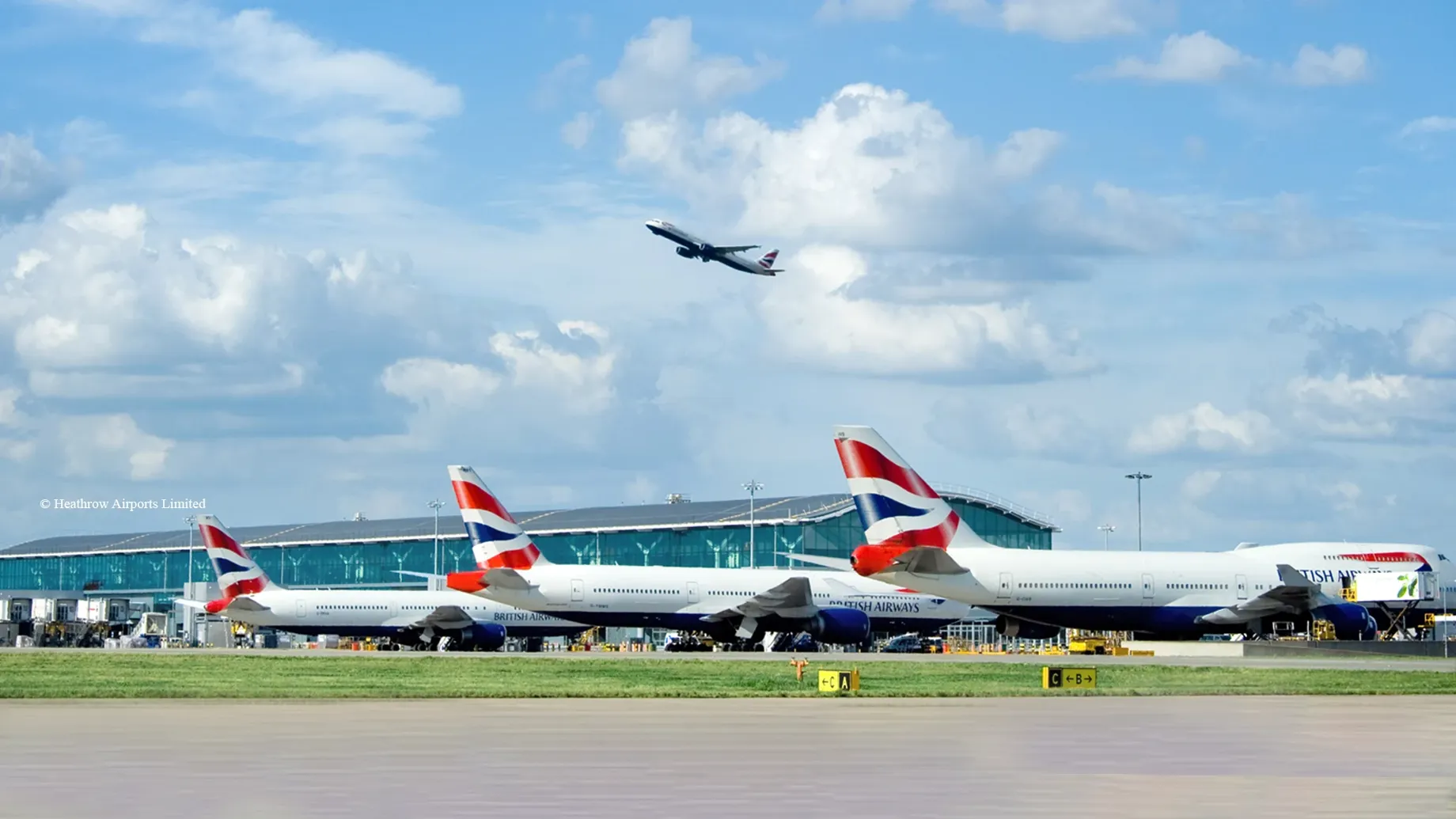 Airplanes on the runway.