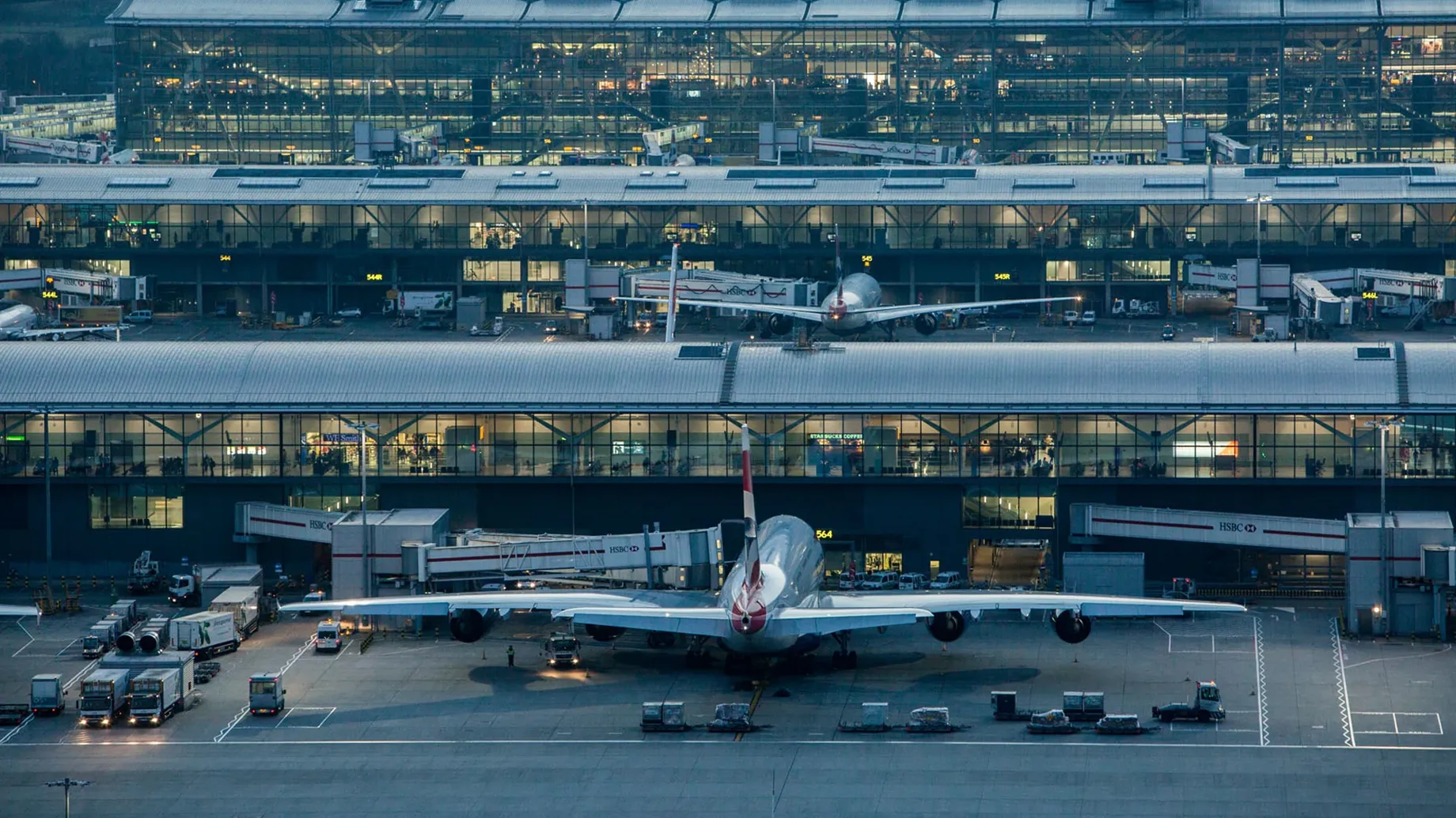 Planes at Heathrow Airport