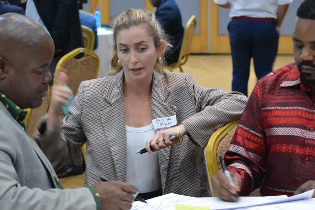 A person sitting at a table.