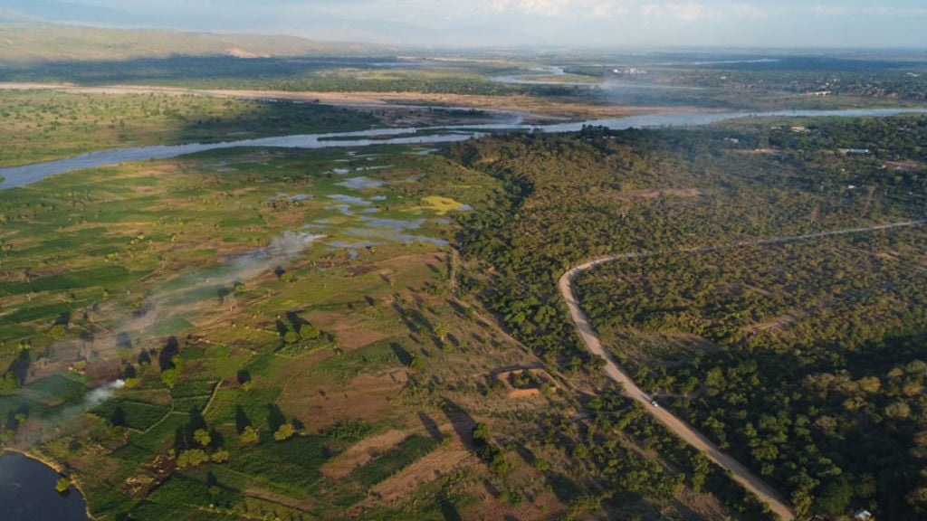 A large green landscape.