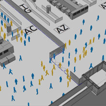 Massmotion still showing people moving around the airport