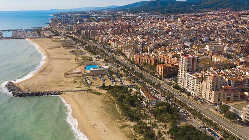 A city on the beach.