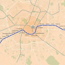 Map of Milan M4 Metro line