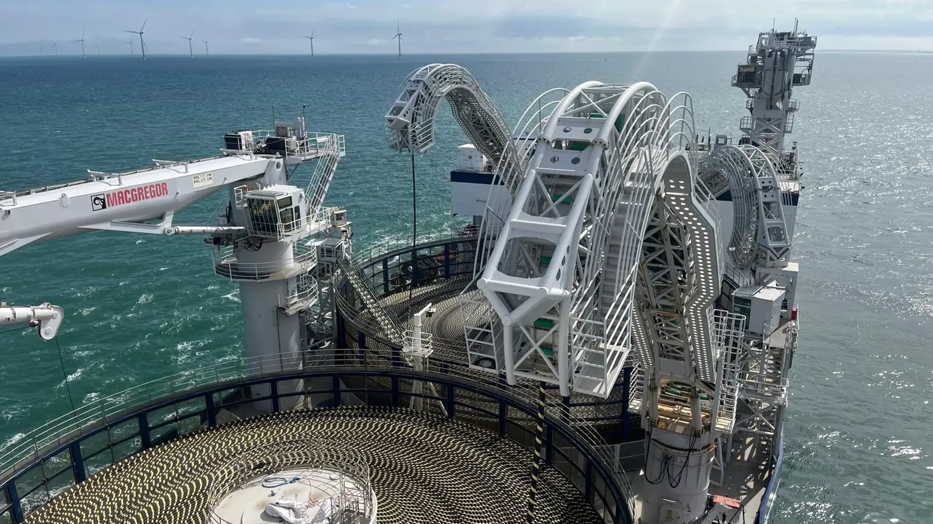 A large ship in the water.