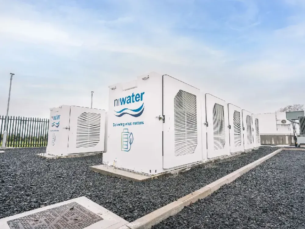 Northern Ireland Water project tanks on clear day