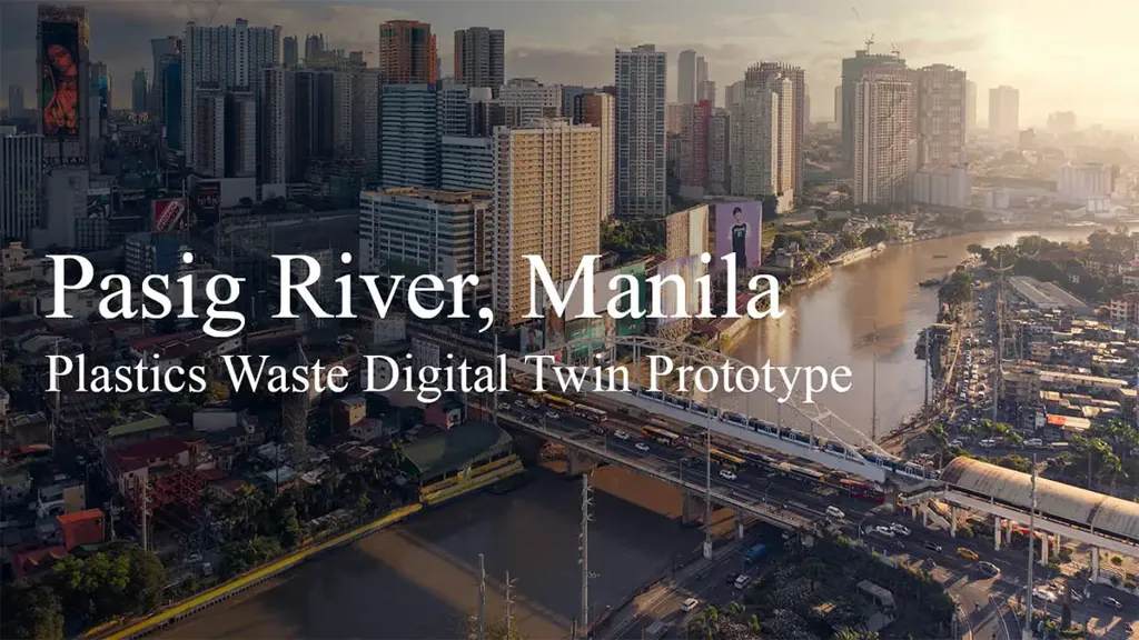 Manila’s city skyline with the Pasig River flowing through
