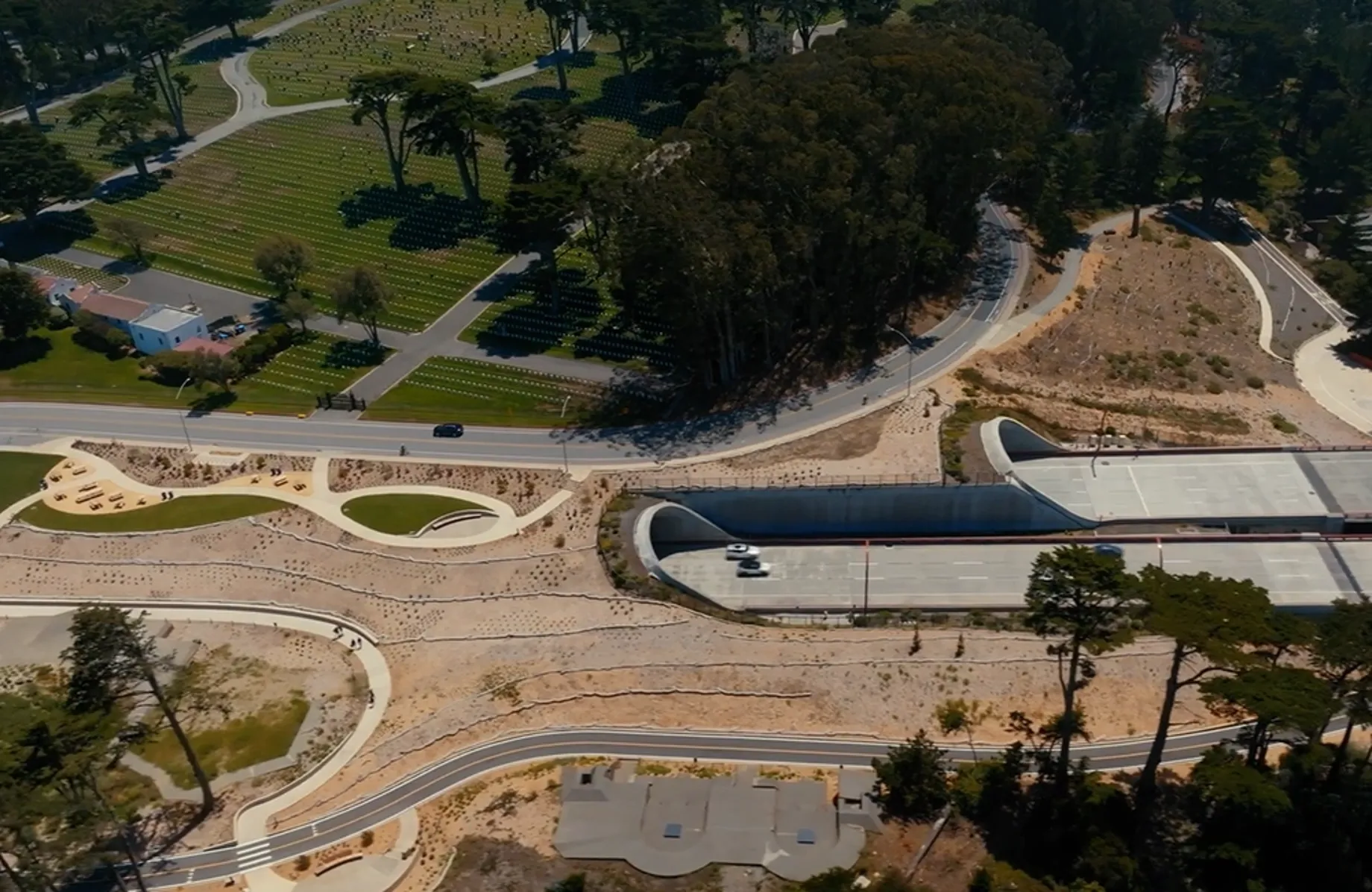 Side view of Presidio Parkway
