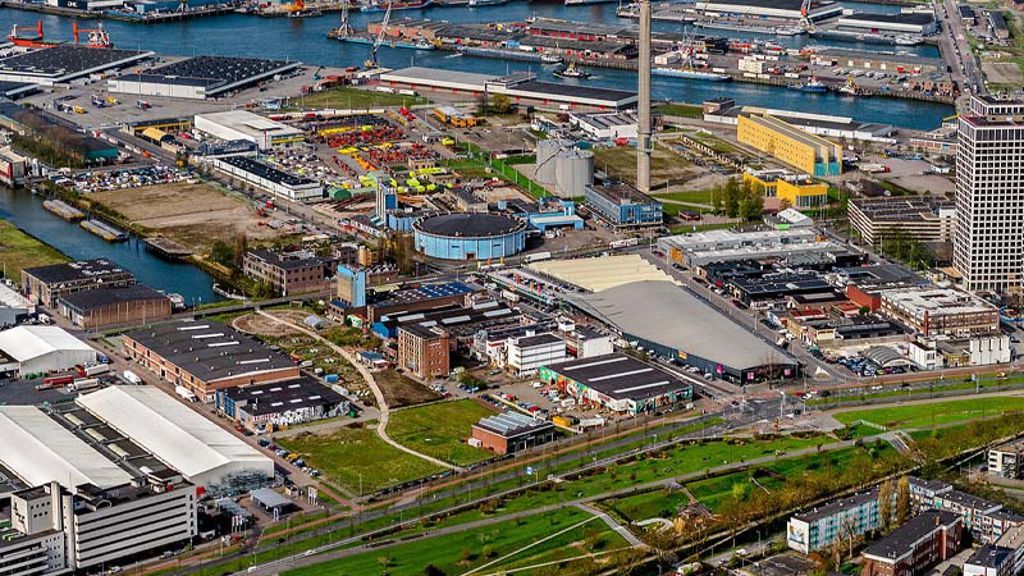 An aerial view in Rotterdam