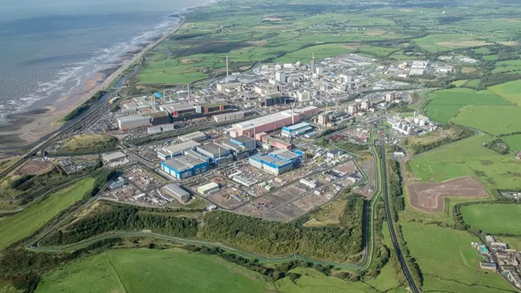 Aerial view of the Sellafield site in Cumbria, UK