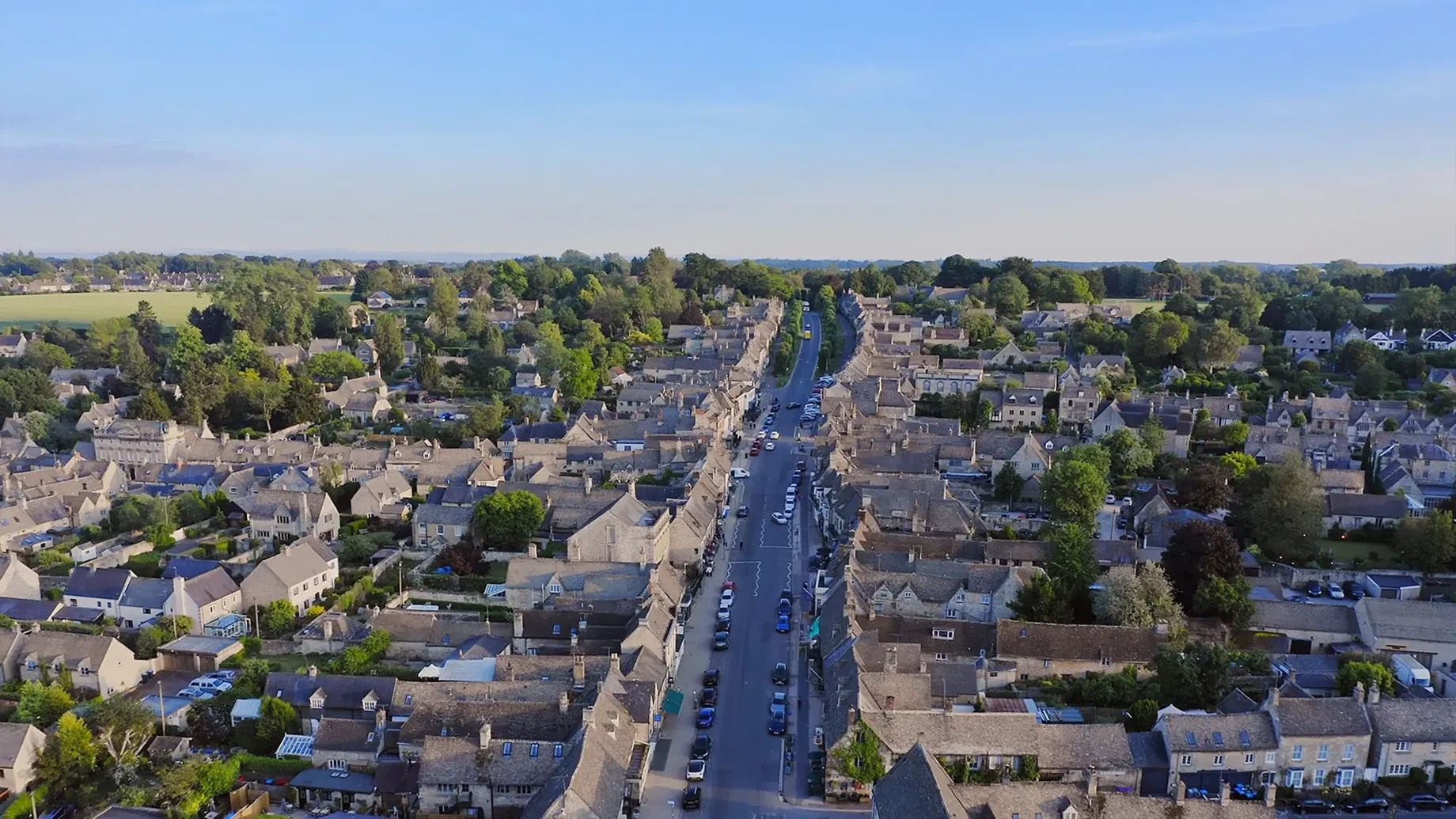 Aerial view of a town
