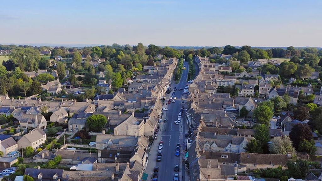 Aerial view of a town