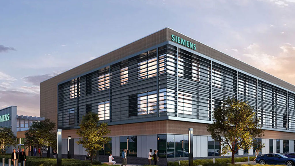 A building with people outside.