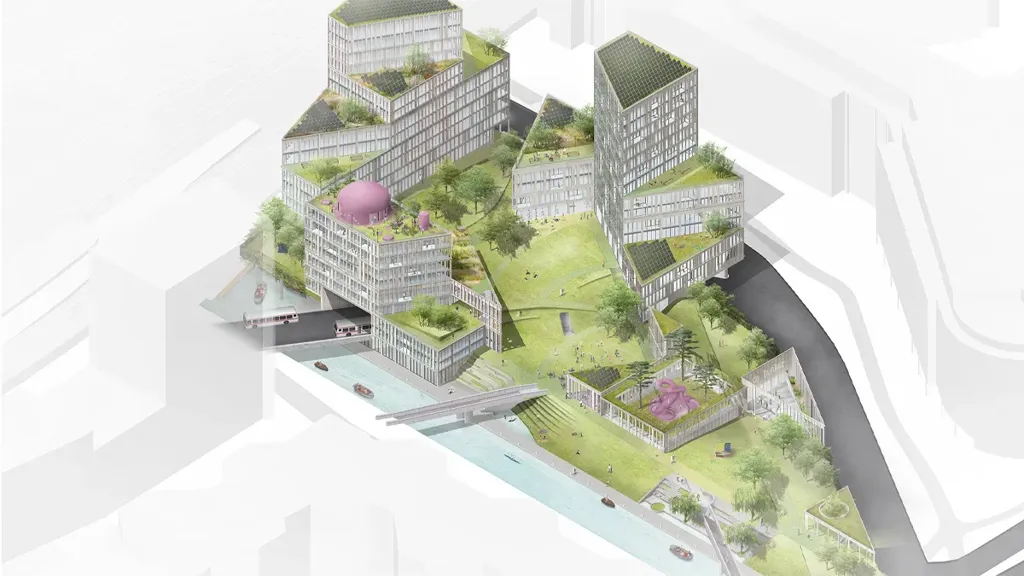 An aerial visualisation of Smakkelaarspark