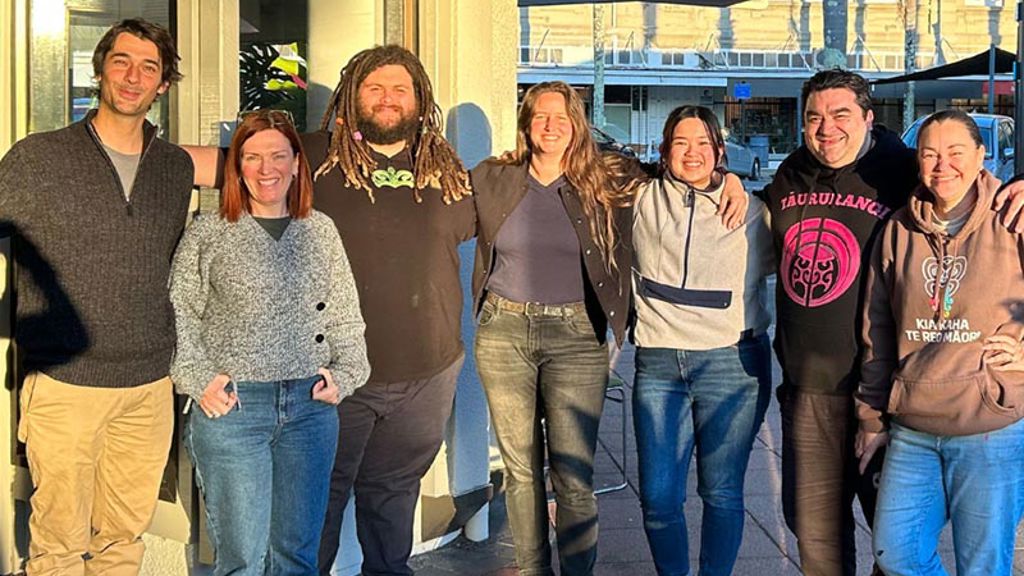 A group of people posing for a photo.