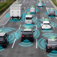 Rendering of how intelligent transport systems could help manage traffic