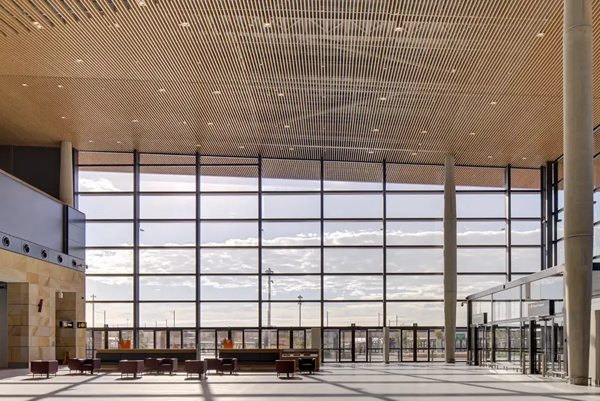 Large open space inside Western Sydney International airport terminal