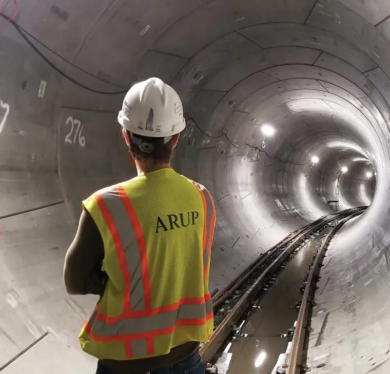 An Arup engineer inside the Silicon Valley Clean Water Gravity Pipeline