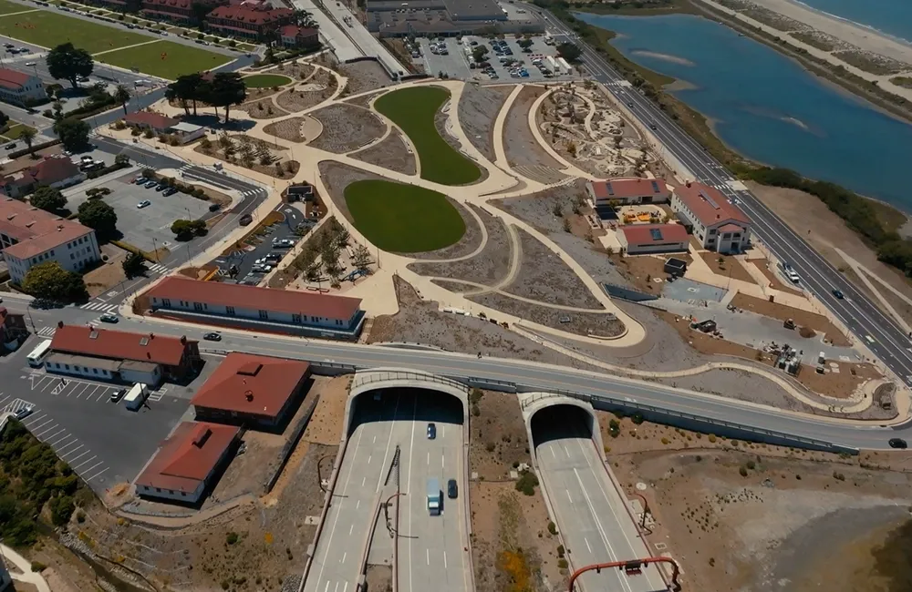Aerial view of Presidio Parkway